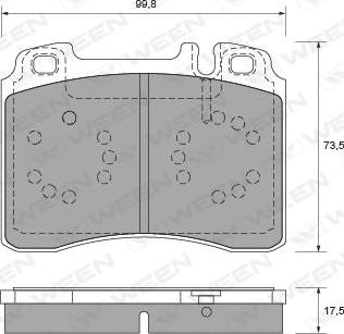 Ween 151-1785 - Тормозные колодки, дисковые, комплект autospares.lv