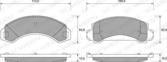 Ween 151-1735 - Тормозные колодки, дисковые, комплект autospares.lv