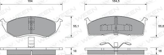 Ween 151-1736 - Тормозные колодки, дисковые, комплект autospares.lv