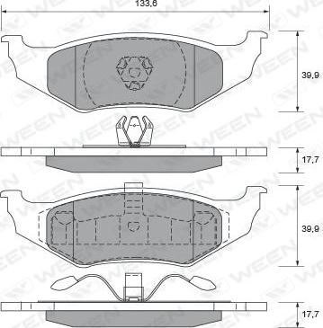 Ween 151-1730 - Тормозные колодки, дисковые, комплект autospares.lv