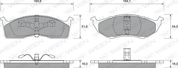 Ween 151-1731 - Тормозные колодки, дисковые, комплект autospares.lv