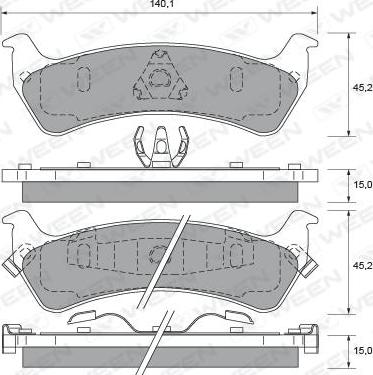 Ween 151-1732 - Тормозные колодки, дисковые, комплект autospares.lv