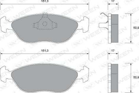 Ween 151-1737 - Тормозные колодки, дисковые, комплект autospares.lv