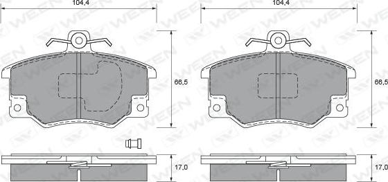 Ween 151-1726 - Тормозные колодки, дисковые, комплект autospares.lv