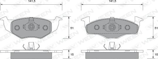 Ween 151-1720 - Тормозные колодки, дисковые, комплект autospares.lv