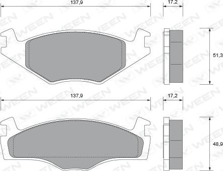 Ween 151-1721 - Тормозные колодки, дисковые, комплект autospares.lv