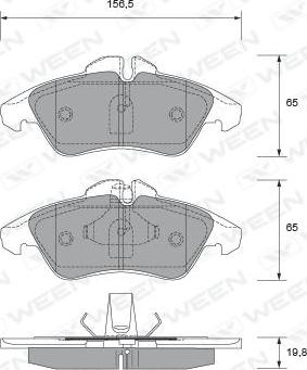 Ween 151-1723 - Тормозные колодки, дисковые, комплект autospares.lv