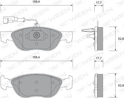 Ween 151-1771 - Тормозные колодки, дисковые, комплект autospares.lv