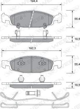 Ween 151-2497 - Тормозные колодки, дисковые, комплект autospares.lv