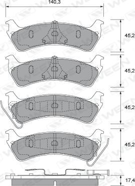 Ween 151-2441 - Тормозные колодки, дисковые, комплект autospares.lv