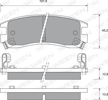 Quinton Hazell 7043 - Тормозные колодки, дисковые, комплект autospares.lv