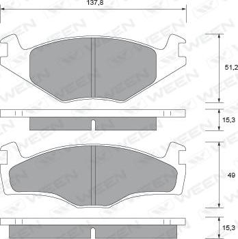 Ween 151-2450 - Тормозные колодки, дисковые, комплект autospares.lv