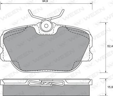 Ween 151-2461 - Тормозные колодки, дисковые, комплект autospares.lv