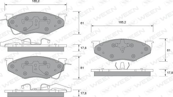 Ween 151-2409 - Тормозные колодки, дисковые, комплект autospares.lv