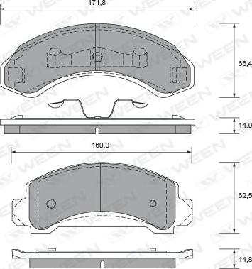 Ween 151-2403 - Тормозные колодки, дисковые, комплект autospares.lv