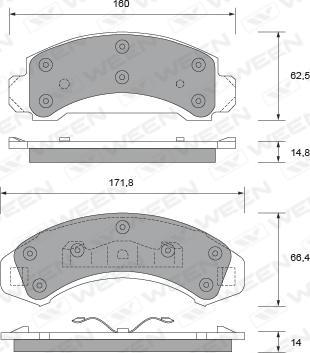 Ween 151-2413 - Тормозные колодки, дисковые, комплект autospares.lv