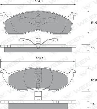 Ween 151-2486 - Тормозные колодки, дисковые, комплект autospares.lv