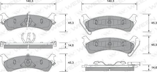 Ween 151-2487 - Тормозные колодки, дисковые, комплект autospares.lv