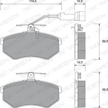 Ween 151-2438 - Тормозные колодки, дисковые, комплект autospares.lv