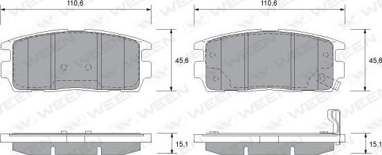 Ween 151-2594 - Тормозные колодки, дисковые, комплект autospares.lv