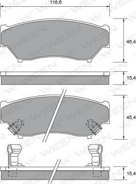 Ween 151-2591 - Тормозные колодки, дисковые, комплект autospares.lv