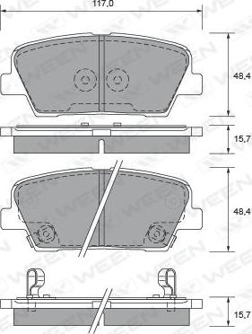 Ween 151-2598 - Тормозные колодки, дисковые, комплект autospares.lv