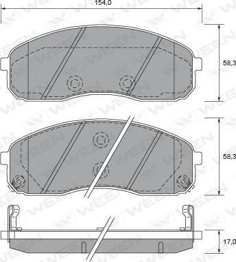 Ween 151-2593 - Тормозные колодки, дисковые, комплект autospares.lv