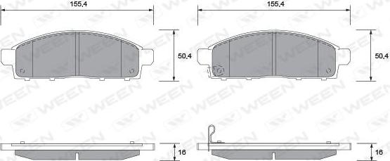 Ween 151-2592 - Тормозные колодки, дисковые, комплект autospares.lv