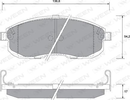 Ween 151-2597 - Тормозные колодки, дисковые, комплект autospares.lv