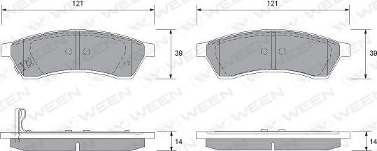 Ween 151-2566 - Тормозные колодки, дисковые, комплект autospares.lv