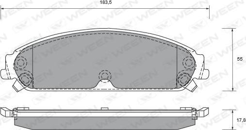 Ween 151-2502 - Тормозные колодки, дисковые, комплект autospares.lv