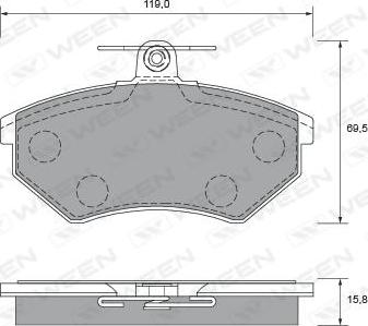 Ween 151-2515 - Тормозные колодки, дисковые, комплект autospares.lv