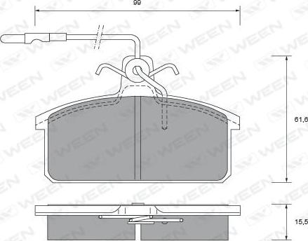 Ween 151-2511 - Тормозные колодки, дисковые, комплект autospares.lv