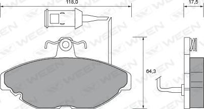 Ween 151-2513 - Тормозные колодки, дисковые, комплект autospares.lv