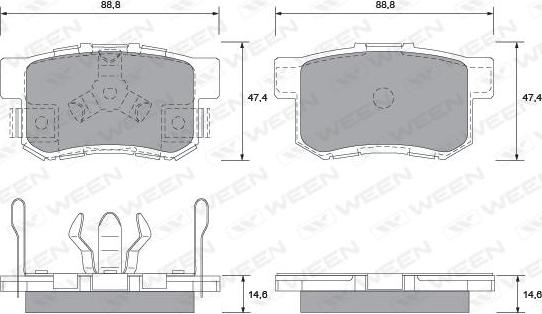 Ween 151-2589 - Тормозные колодки, дисковые, комплект autospares.lv