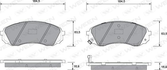 Ween 151-2584 - Тормозные колодки, дисковые, комплект autospares.lv