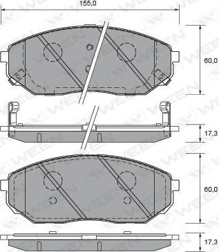 Ween 151-2580 - Тормозные колодки, дисковые, комплект autospares.lv