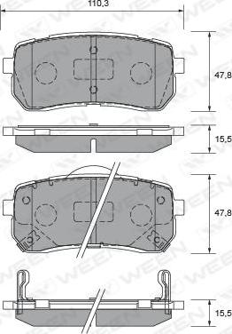 Ween 151-2583 - Тормозные колодки, дисковые, комплект autospares.lv