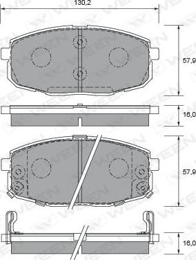 Ween 151-2582 - Тормозные колодки, дисковые, комплект autospares.lv