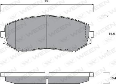 Ween 151-2587 - Тормозные колодки, дисковые, комплект autospares.lv