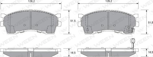 Ween 151-2521 - Тормозные колодки, дисковые, комплект autospares.lv