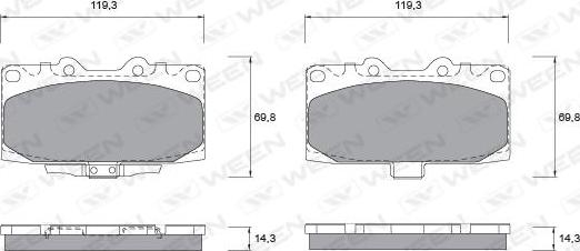 Ween 151-2574 - Тормозные колодки, дисковые, комплект autospares.lv