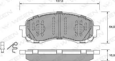 Ween 151-2575 - Тормозные колодки, дисковые, комплект autospares.lv