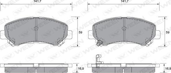 Ween 151-2576 - Тормозные колодки, дисковые, комплект autospares.lv