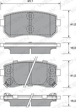 Ween 151-2571 - Тормозные колодки, дисковые, комплект autospares.lv