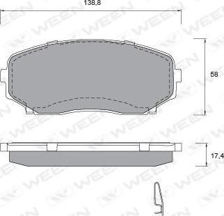 Ween 151-2573 - Тормозные колодки, дисковые, комплект autospares.lv