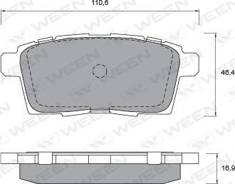 Ween 151-2572 - Тормозные колодки, дисковые, комплект autospares.lv