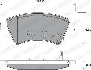 Ween 151-2694 - Тормозные колодки, дисковые, комплект autospares.lv