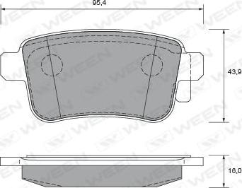 Ween 151-2695 - Тормозные колодки, дисковые, комплект autospares.lv