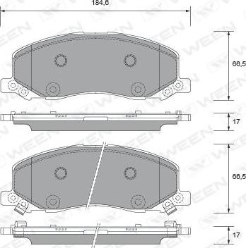 Ween 151-2690 - Тормозные колодки, дисковые, комплект autospares.lv